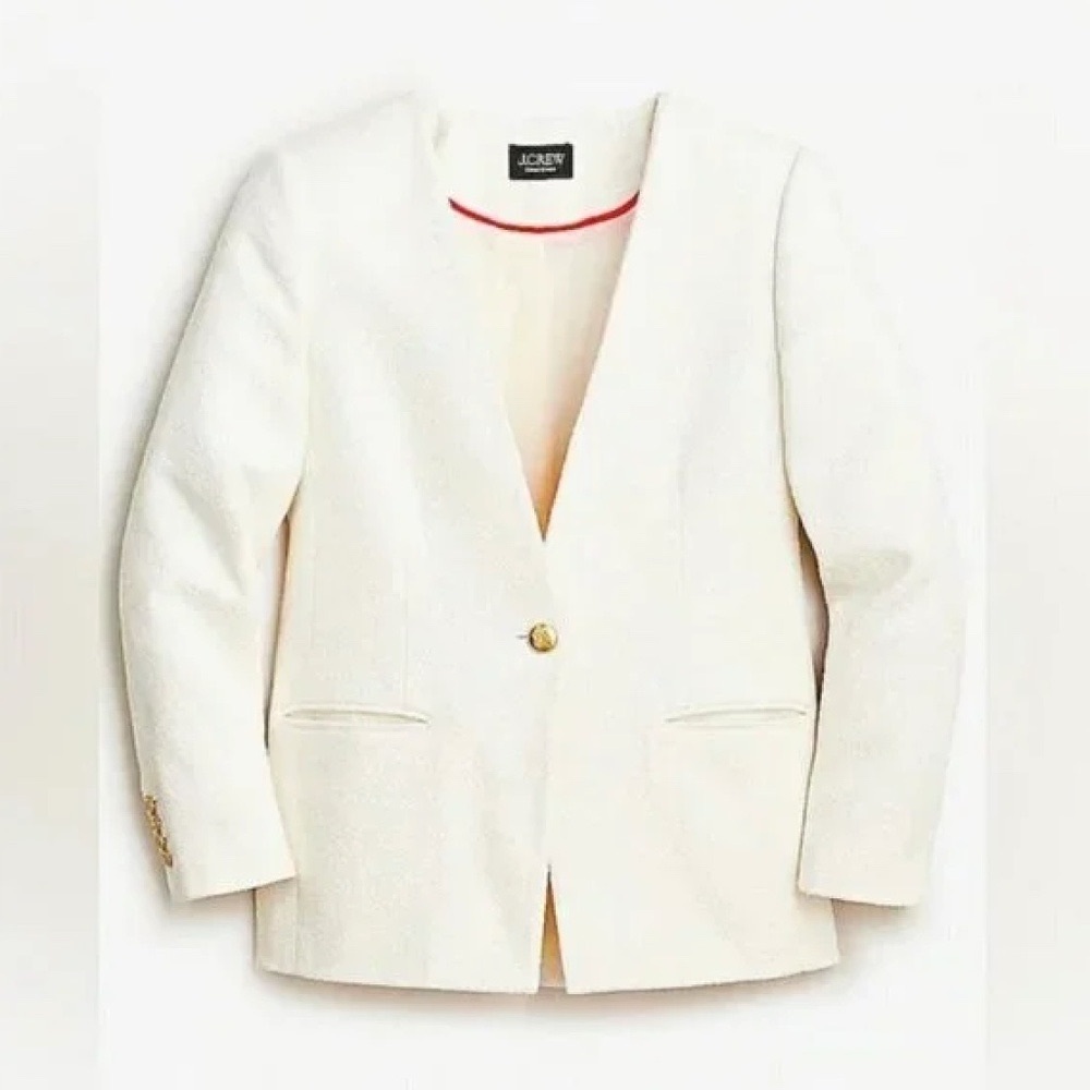 NWT J. Crew collection white Bouncle blazer size M